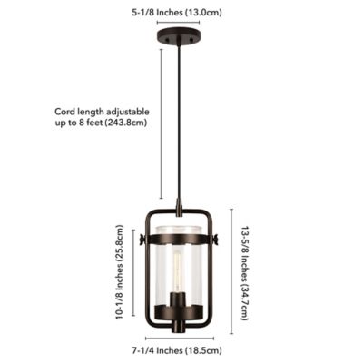 Image showing  1-Light Orion Industrial Metal and Glass Pendant Light