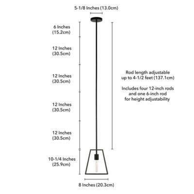 Image showing  1-Light Rhom Framed Pendant Light