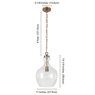 Image showing 4 th Hudson&Canal 1-Light Westford Glass Pendant Light