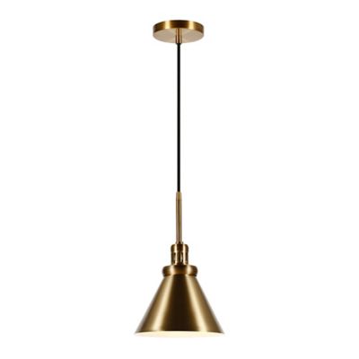 Image showing  1-Light Zeno Metal Pendant Hanging Light, Brass