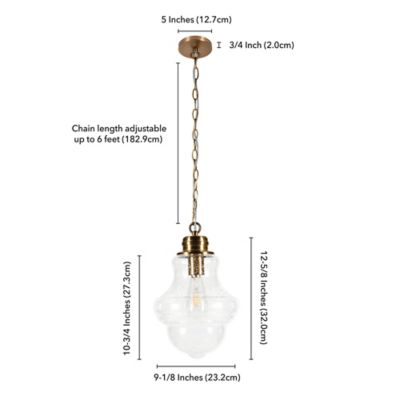 Image showing  1-Light Annie Glass Pendant Hanging Light