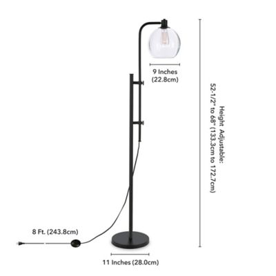 Image showing  Antho Height-Adjustable Brass Floor Lamp, 8 ft. Cord