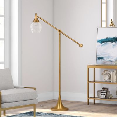 Midress Minimalist Tray LED Floor Lamp Living Room Study Bedroom Floor Lamp Vertical Storage Tray Floor Lamp Table Lamp with Hanging Drum Shade