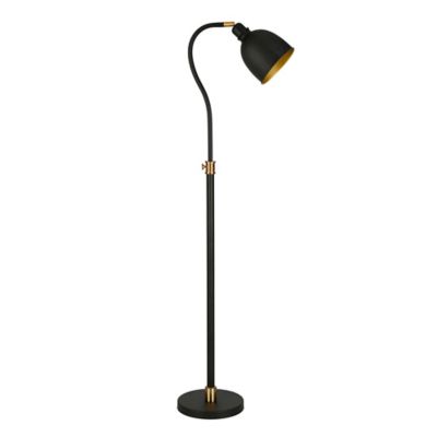 Hudson&Canal 68 in. Vincent Blackened Bronze Arc Floor Lamp, 8 ft. Cord