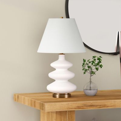 Image showing 1 th Hudson&Canal Carleta Matte Triple Gourd Table Lamp, 6 ft. Cord