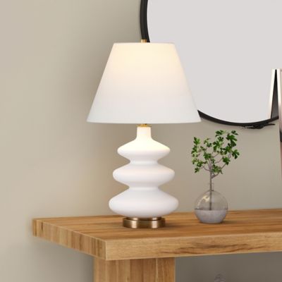 Image showing 7 th Hudson&Canal Carleta Matte Triple Gourd Table Lamp, 6 ft. Cord