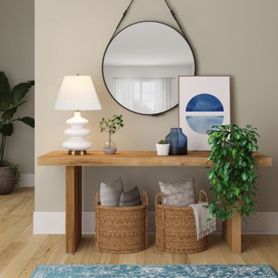 Image showing 8 th Hudson&Canal Carleta Matte Triple Gourd Table Lamp, 6 ft. Cord