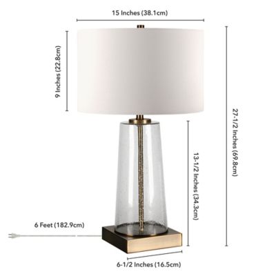 Image showing  Dax Tapered Seeded Glass Table Lamp, 6 ft. Cord