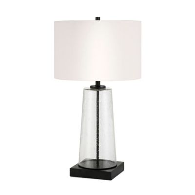 Hudson&Canal Dax Tapered Seeded Glass Table Lamp, 6 ft. Cord
