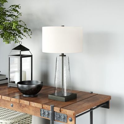 Image showing  Dax Tapered Seeded Glass Table Lamp, 6 ft. Cord