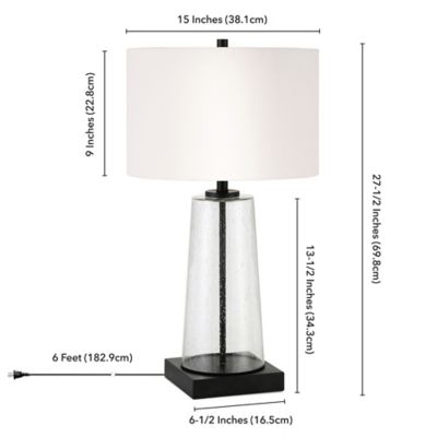 Image showing  Dax Tapered Seeded Glass Table Lamp, 6 ft. Cord