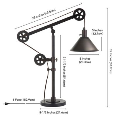 Image showing  DesCartes Table Lamp with Pulley System, 6 ft. Cord