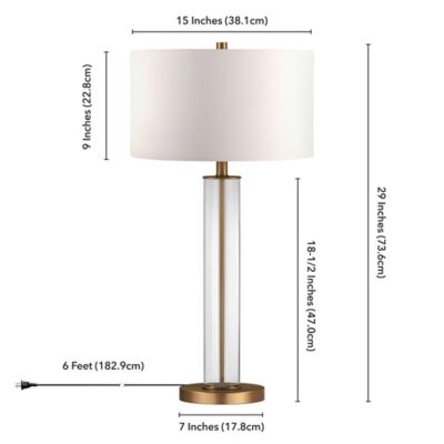 Image showing  Harlow Glass Table Lamp, 6 ft. Cord