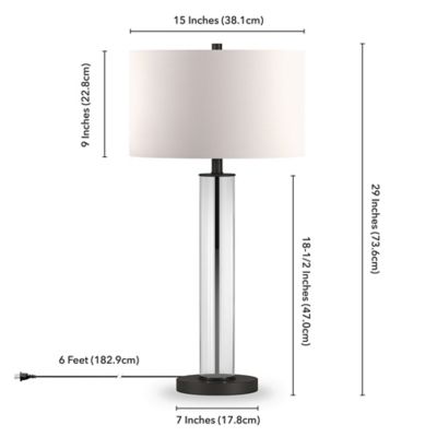 Image showing  Harlow Glass Table Lamp, 6 ft. Cord