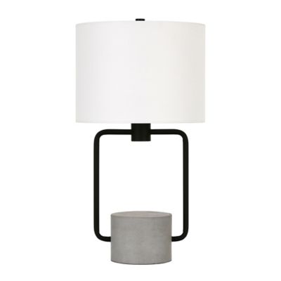 Hudson&Canal Howland Table Lamp, Blackened Bronze, Concrete Base