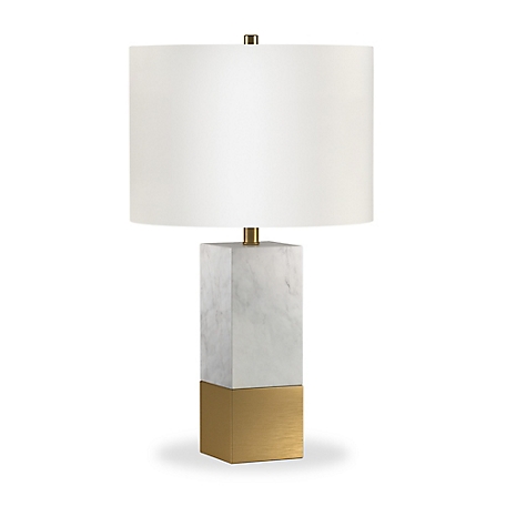 Hudson&Canal Lena Marble Table Lamp, 6 ft. Cord