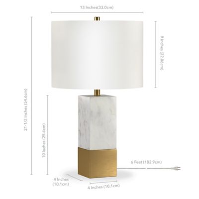 Image showing  Lena Marble Table Lamp, 6 ft. Cord