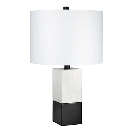 Hudson&Canal Lena Marble Table Lamp, 6 ft. Cord