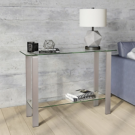Hudson&Canal Asta Console Table in Nickel