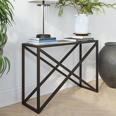 Hudson&Canal Calix Console Table in Blackened Bronze