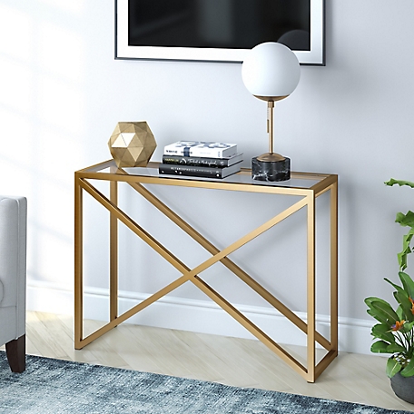 Hudson&Canal Calix Console Table in Brass