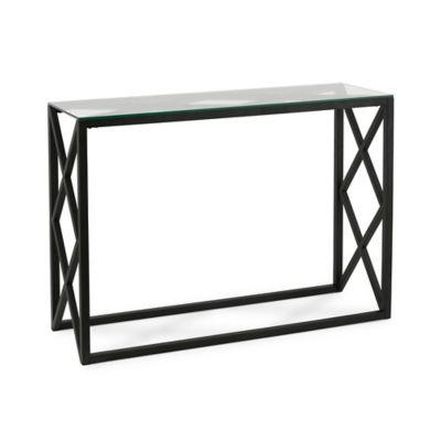 Hudson&Canal Dixon Console Table, 30.50 in. x 42 in. x 14 in., Blackened Bronze
