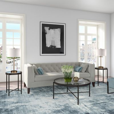 Image showing  Duxbury Round Coffee Table, Blackened Bronze