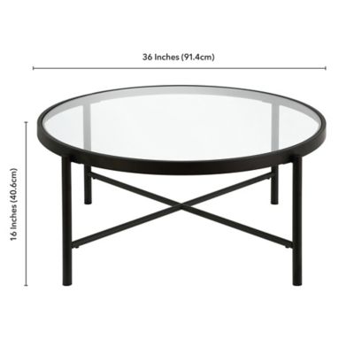 Image showing  Duxbury Round Coffee Table, Blackened Bronze