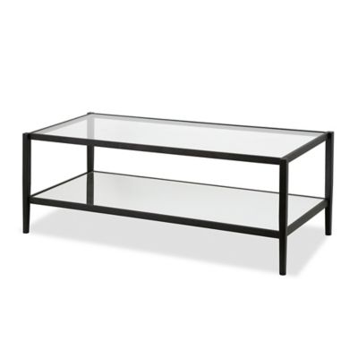 Image showing  Hera Rectangular Coffee Table with Mirrored Shelf