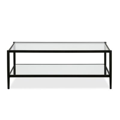 Image showing  Hera Rectangular Coffee Table with Mirrored Shelf