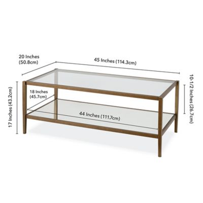 Image showing  Hera Rectangular Coffee Table with Mirrored Shelf