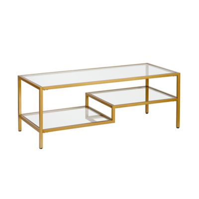 Hudson&Canal Lovett Rectangular Geometric Metal Coffee Table