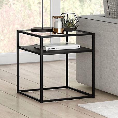 Hudson&Canal Ada Industrial Side Table, Display Box Styled