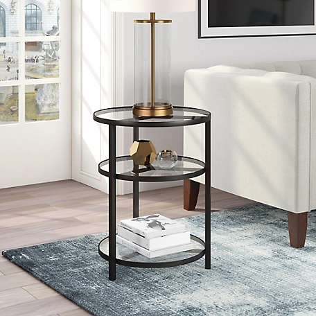 Hudson&Canal Helena Side Table in Blackened Bronze