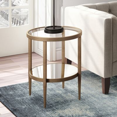 Hudson&Canal Hera Mirrored 2-Tier Side Table