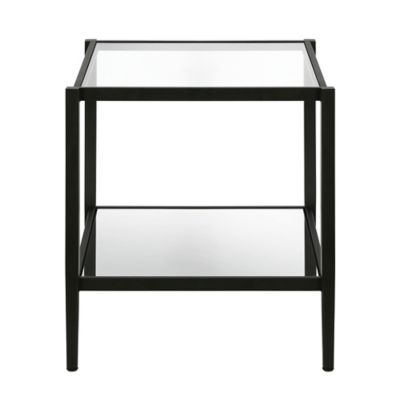 Image showing  Hera Square Mirrored Table with 1 Shelf, Black/Bronze