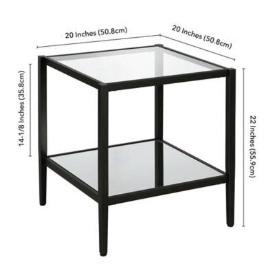 Image showing  Hera Square Mirrored Table with 1 Shelf, Black/Bronze
