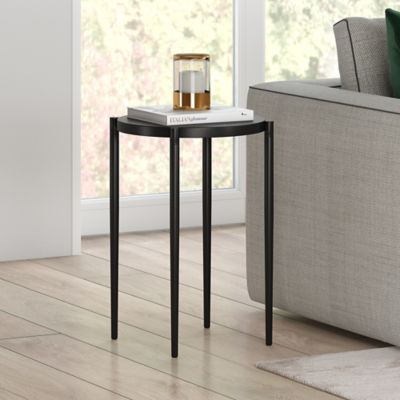 Hudson&Canal Wayne Side Table in Blackened Bronze Finish