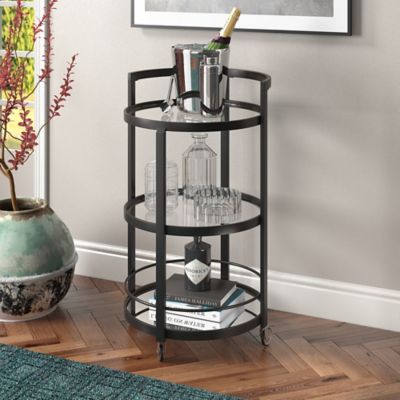 Hudson&Canal Hause Mirrored Bar Cart