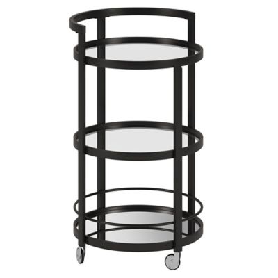 Image showing  3-Tier Hause Mirrored Wheeled Bar Cart