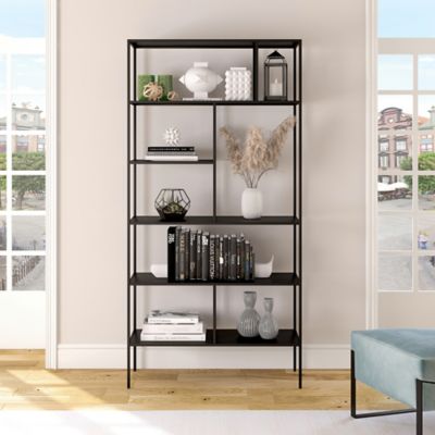 Hudson&Canal 5-Tier Winthrop Bookcase, Blackened Bronze