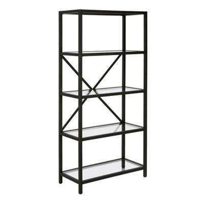 Hudson&Canal 4-Tier Etta Industrial Metal Bookcase