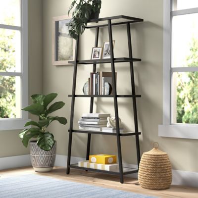 Hudson&Canal 4-Tier Yair Bookcase, Blackened Bronze