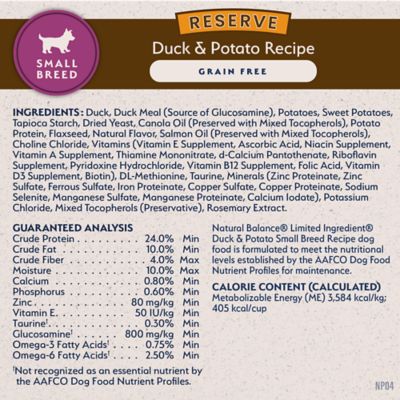 Image showing  Reserve Grain Free Duck & Potato Small Breed Recipe Dry Dog Food, 12 lb.