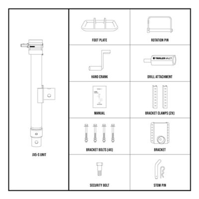 Image showing 6 th Trailer Valet 5,000 lb. Capacity Side Trailer Hand Crank Jack