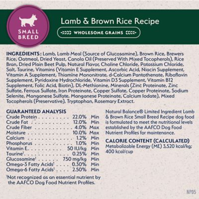 Image showing  Lamb & Brown Rice Small Breed Recipe Dry Dog Food, 4 lb.