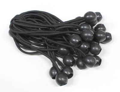 King Canopy 8 in. Ball Bungee, Black, 25 Pack