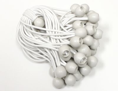 King Canopy 8 in. Ball Bungee, White, 25 Pack