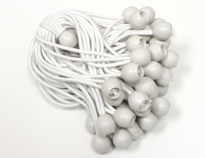 King Canopy 8 in. Ball Bungee, White, 50-Pack