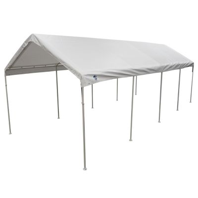 King Canopy Universal Canopy 10 ft. by 27 ft., 1 3/8 in. Steel Frame, 10 Leg, White, C81027PC